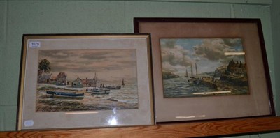 Lot 1075 - Coastal watercolour, signed Hamilton Glass; and a print after the same artist (2)