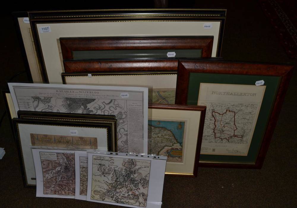 Lot 1107 - 19th century and later hand coloured maps of Richmond, North Yorkshire and other northern...