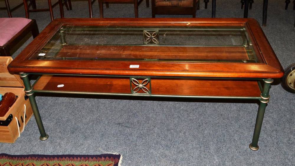 Lot 1128 - A reproduction coffee table