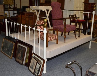Lot 1136 - A painted metal double bed frame