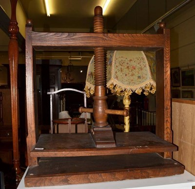 Lot 1145 - An oak cotton press