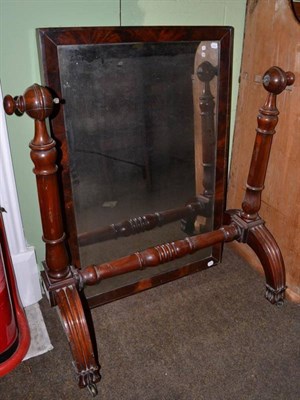 Lot 1184 - A Victorian mahogany cheval mirror with rectangular mirror plate, 90cm wide