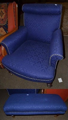 Lot 1235 - A Victorian upholstered chair and stool