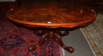 Lot 1238 - A Victorian oval shaped walnut veneered tripod loo table