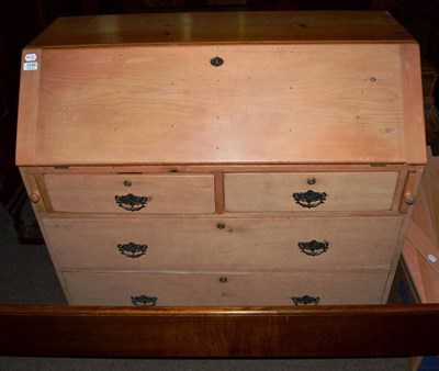 Lot 1249 - A Victorian pine bureau, the fall front above two short and two long drawers, 105cm wide