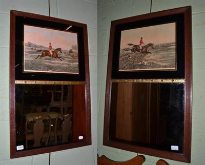 Lot 1262 - A pair of mirrors mounted with prints after Henry Aiken
