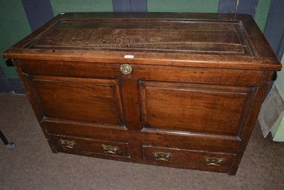 Lot 1270 - An 18th century and later oak mule chest