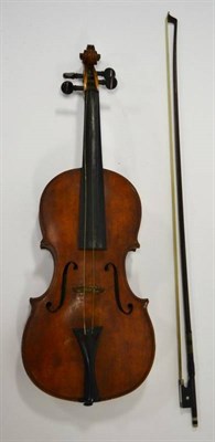 Lot 2005 - Violin 14 1/4'' two piece back, ebony fingerboard, with label 'Made by N Copley, Middlesbrough...