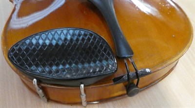 Lot 2006 - Violin 14 1/8'' two piece back, with label 'Copy of Stradivarius Model Fecit c1720', cased