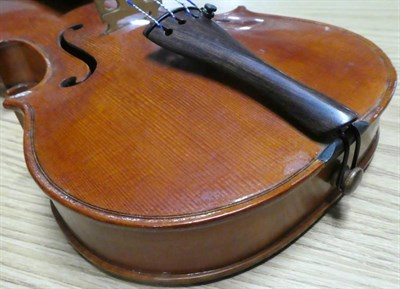 Lot 2011 - Violin 14'' two piece back, ebony fingerboard, with label 'John Mather Harrogate 2002 No.44'