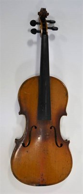 Lot 2013 - Violin 14'' two piece back, with label 'Copy of Antonius Stradivarius, Made in...