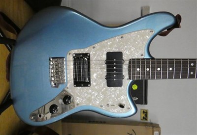 Lot 2025 - Fender Electric Guitar no.CGF1210569, Crafted in China, electric blue finish with cream marbled...