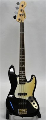 Lot 2028 - Fender Starcaster J Bass no.ICS10032644, Crafted in Indonesia, black finish with white scratchplate