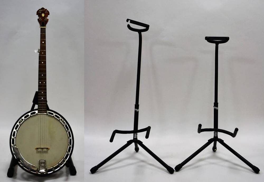 Lot 2046 - Ozark 5-String Tenor Banjo 11'' head, with detachable resonator, 24 tuning lugs, in soft case...