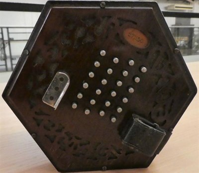 Lot 2049 - Concertina By C. Wheatstone & Co. (London) no.27350, with 48 buttons, English system, cased