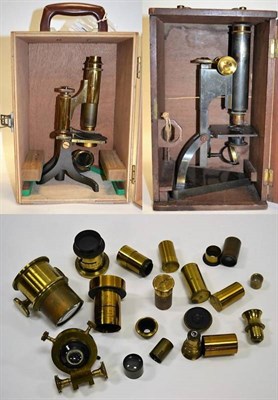 Lot 2091 - Microscopes Milliken & Lawley and R&J Beck, 17015 (both cased) together with various loose...
