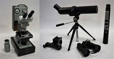 Lot 2092 - Watson Microsystem 70 Binocular Microscope in original case; together with Greenkat...