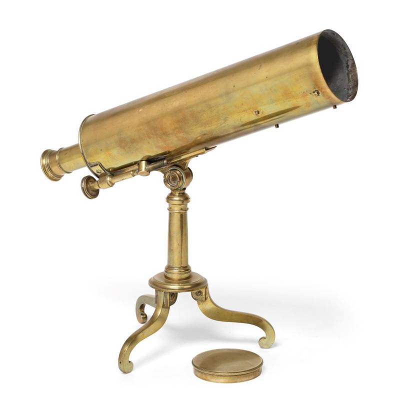 Lot 2096 - John Cuthbert (London) Brass Reflecting Telescope with 2 3/4'' mirror, 11 3/4'' 30cm barrel...