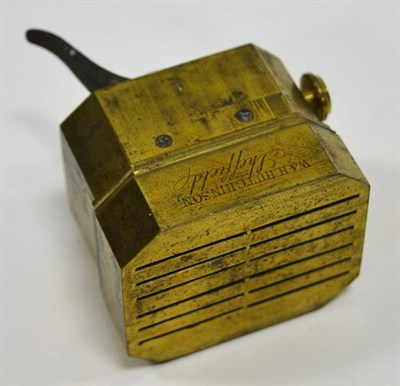 Lot 2105 - W & H Hutchinson (Sheffield) Scarificator with brass case and depth adjuster, in leather...