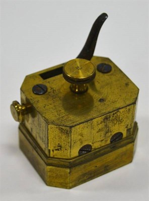 Lot 2105 - W & H Hutchinson (Sheffield) Scarificator with brass case and depth adjuster, in leather...