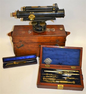 Lot 2108 - Aston & Mander Ltd (London) Drawing Set dated 1915 (cased) together with a Surveyors Level by...