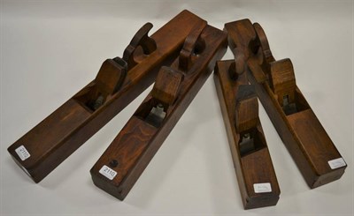 Lot 2110 - Four Wooden Planes 25 3/4'', 22'', 22'' and 16'', largest marked 'Varvill & Son'' (4)
