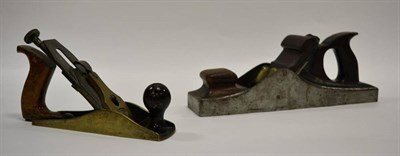 Lot 2117 - Woodworking Plane with steel sole, wooden infill 13 1/2'' long, together with a smaller example...