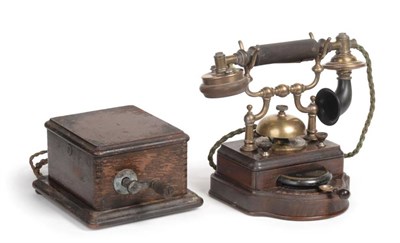 Lot 2119 - Ericsson Skeleton Telephone with brass frame and brass destination dial lever (telephone lacks...