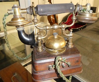 Lot 2119 - Ericsson Skeleton Telephone with brass frame and brass destination dial lever (telephone lacks...