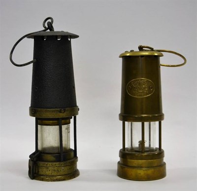 Lot 2121 - Miners Lamp stamped 'Kirkby', 'C.I.L.N.' and '595' on outer casing and ''595', '37' and 'C.L.N'...