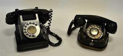 Lot 2123 - Telephone GPO 332L black Bakelite; together with Bell RTT56 telephone  (2)
