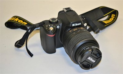 Lot 2140 - Nikon D60 Camera with Nikkor DX f3.5-5.6 18-55mm lens, in soft case with a few accessories