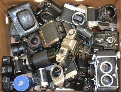 Lot 2153 - Various Cameras including Bronica 6x6, Zenit E, Yashica FX2 and others