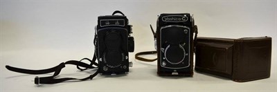 Lot 2160 - Yashica C TLR Camera in leather case together with a similar Chinese Seagull camera and various...