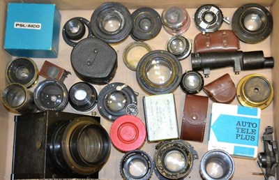 Lot 2162 - Various Lenses including MHR Co US Army M47 Tank telescope 1942, Taylor-Hobson Photostat No.4 Cooke