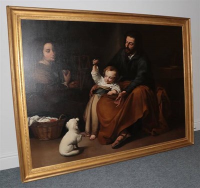 Lot 313 - After Bartolome Esteban Murillo (1617-1682) Spanish The Holy Family with a Little Bird Oil on...