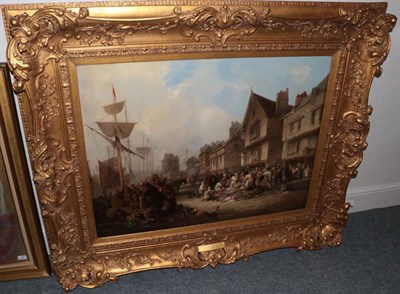 Lot 301 - ~ Henry Perlee Parker (1795-1873) The Old Quayside, Newcastle Upon Tyne Oil on canvas, 75cm by...