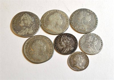 Lot 26 - George I (1714-1727), Shilling, 1720, first bust, angles plain, (S.3646); Shilling, 1723,...