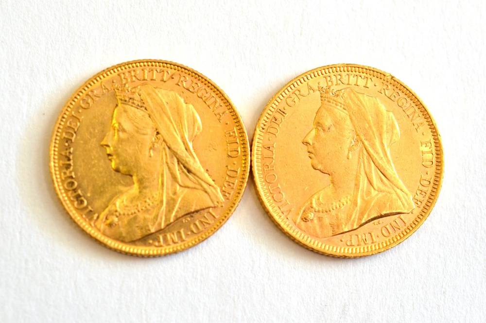 Lot 35 - Victoria (1837-1901), Sovereigns, old head, Melbourne (2), 1895 and 1898, (S.3875). About extremely