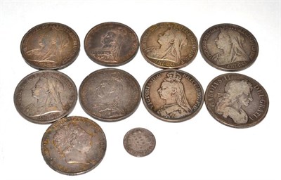 Lot 39 - Victoria (1837-1901), Crowns (6), 1889 (2), Jubilee head, (S.3921); old head, 1893 edge LVI,...