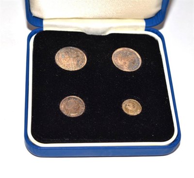 Lot 56 - Elizabeth II (1952-), Maundy set, 1957, in modern fitted case, (S.4131). Toned, uncirculated