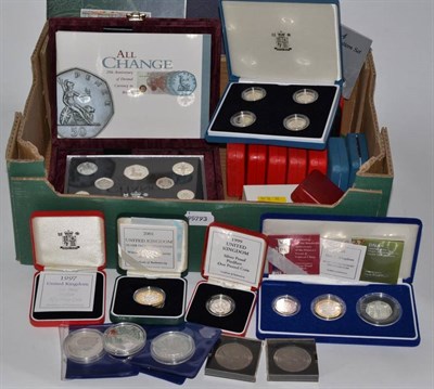 Lot 74 - Elizabeth II (1952-), silver proof piedfort £1 (7), 1997-2002, 1997 English, 1998 Royal Arms, 1999