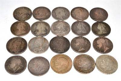 Lot 76 - British Silver Crowns (20): George IV (1820-1830), 1821 edge SECUNDO, 1822 edge TERTIO,...