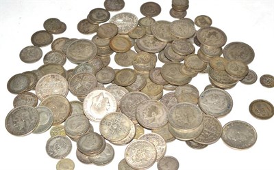 Lot 83 - British pre-decimal silver coins, 1920-1946, approx. 886g of 0.500 silver issues. In circulated...