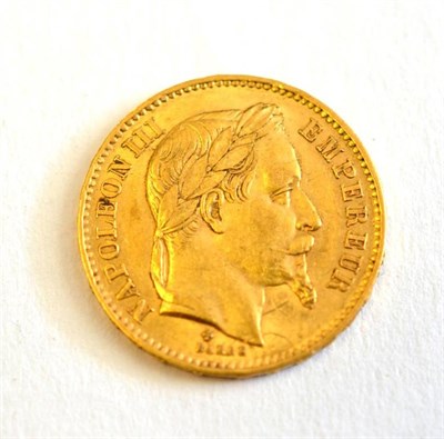 Lot 89 - France, Napoleon III (1852-1870), 20 Francs, 1868 BB, Strasbourg. Good very fine