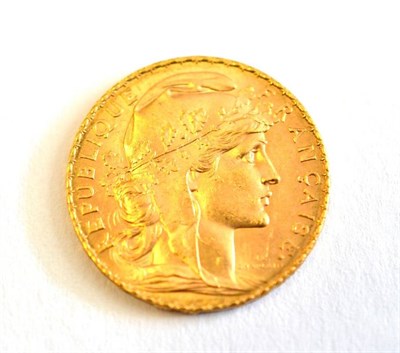 Lot 90 - France, Gold 20 Francs, 1910 (official restrike), 6.45g, of 0.900 fineness. A few minor marks,...