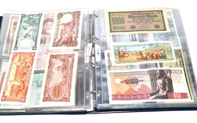 Lot 130 - An album containing approximately 280 world banknotes, most 2nd half of 20th century but containing