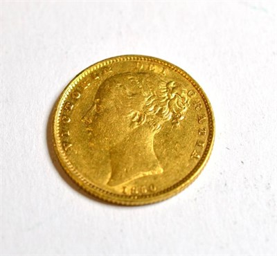 Lot 159 - Victoria (1837-1901), Sovereign, 1850, young head left, date below, Roman 1 in date, rev....