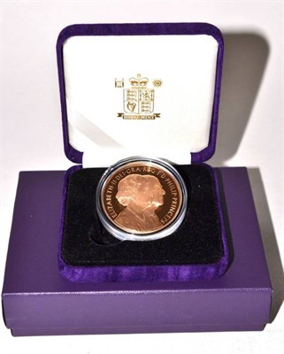 Lot 200 - Elizabeth II (1952-), proof Five Pounds struck in gold, 2007, Diamond Wedding Anniversary...