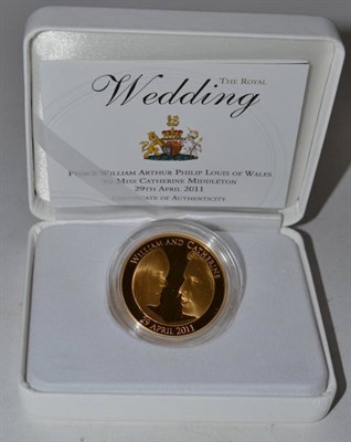 Lot 202 - Elizabeth II (1952-), proof Five Pounds struck in gold, 2011, Royal Wedding Commemorative...